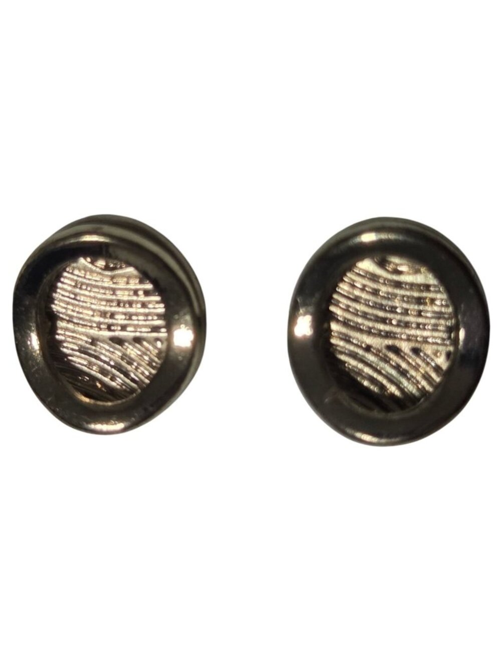 Vintage Napier Textured Post Earrings Gold Tone Round Button Design Jewelry
